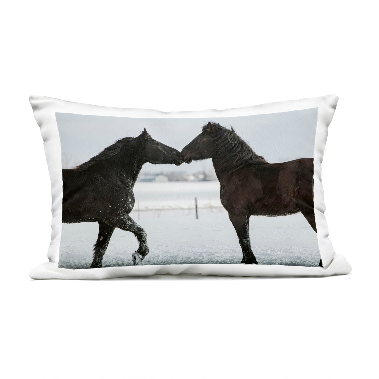 Stupell Industries Winter Horse Pair Outdoor Pillow, 14 x 7 x 20